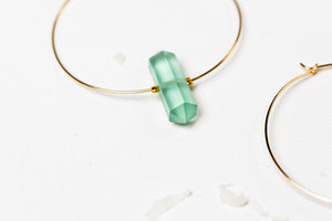 Sea Glass Crystal Hoop Earrings